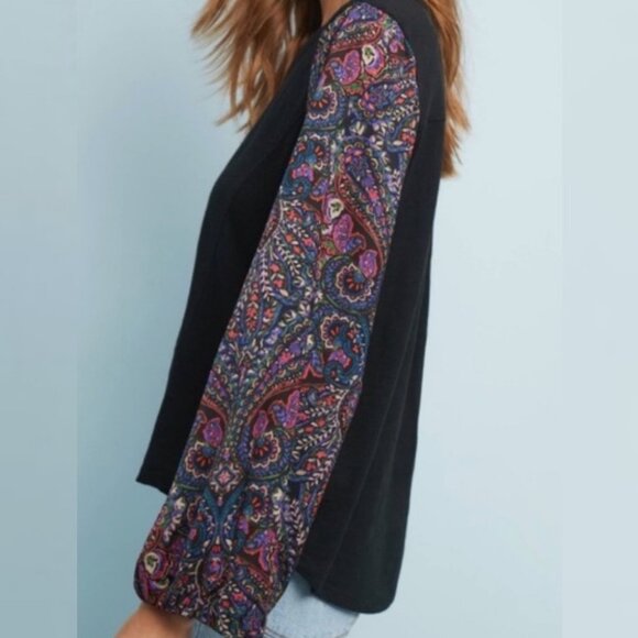 Anthropologie Akemi Kin Maybell Tied Sleeve Bohemian‎ Top Size XXS Boho Bohemian - Picture 2 of 12